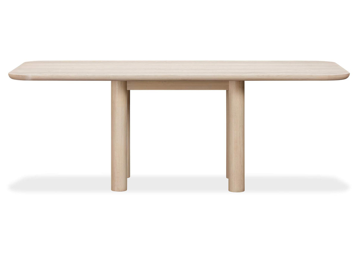 QHTP60 Liv Ash Wood Rectangular Dining Table In White Sand