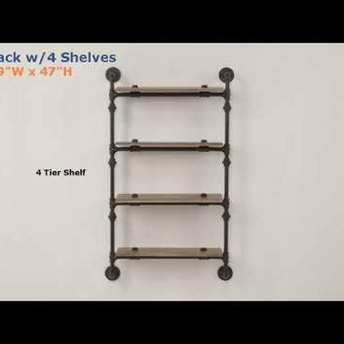 AC00737 Brantley Wall Rack with 4 Shelves
