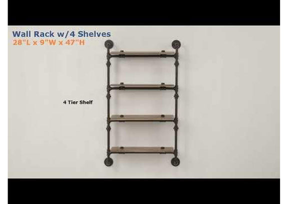 AC00737 Brantley Wall Rack with 4 Shelves