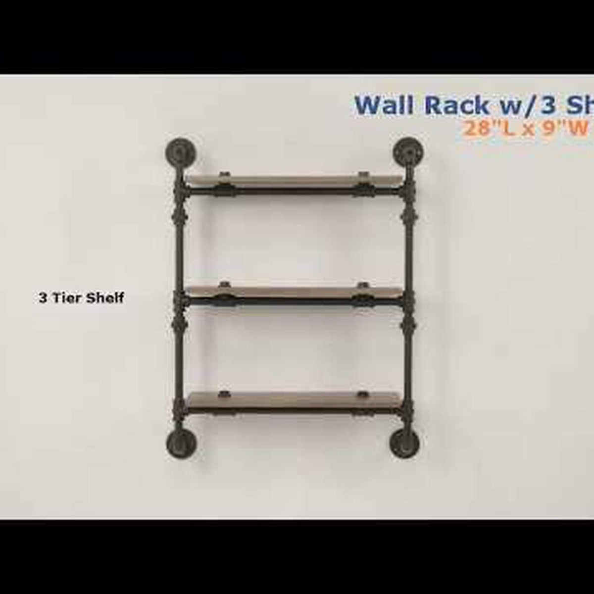 AC00735 Brantley Wall Rack with 2 Shelves