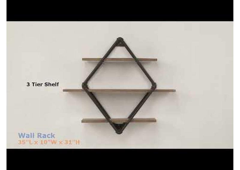 AC00739 Brantley Wall Rack with 3 Shelves