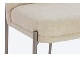 PWTB63JMW Dion Upholstered Dining Chair In Natural Light Linen And Brushed Nickel Metal (Set of 2)