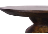 PMRR22 Virton Solid Wood Round End Table In Smoked Brown