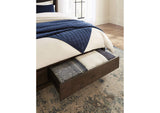 LWY6H7 Boracay Upholstered Wingback Storage Bed In Wild Oats Brown