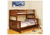 CM-BK602F-OAK-BED Spring Creek Twin/Full Bunk Bed