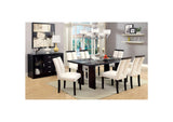 CM3559T Luminar Espresso Glass Inlay & LED Light Dining Table w/4 Side Chair