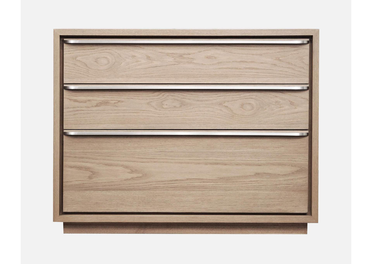 JVLH81B One Coastal Modern Three Drawer USB - Charging Nightstand In Bisque
