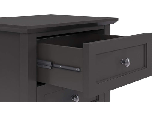 PNRB81 Grace Three Drawer Nightstand In Raven Black