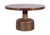PJRT21 Liyana Solid Wood Round Coffee Table In Natural Tan