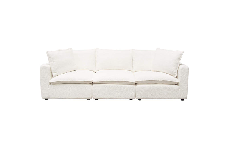 IVY2SC1ACWH Ivy 3-piece Modular Sofa In White Faux Shearling W/ Feather Down Seating