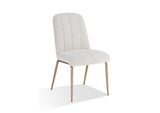 PUSJ63BMY Apollo Upholstered Dining Chair In Ricotta Boucle And Brushed Bronze Metal (Set of 2)
