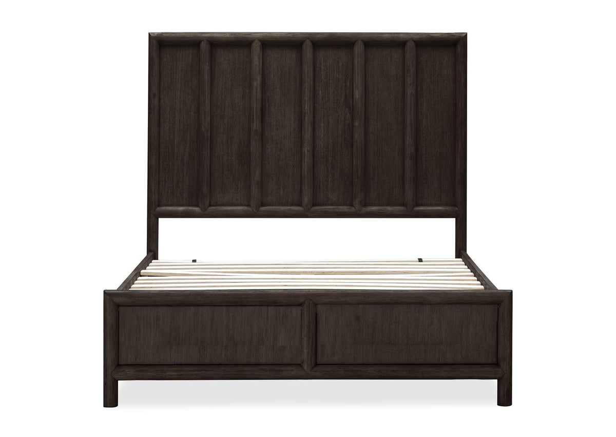 NSU5H7 Dorsey Wooden Panel Bed In Basalt Grey