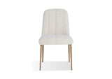 PUSJ63BMY Apollo Upholstered Dining Chair In Ricotta Boucle And Brushed Bronze Metal (Set of 2)