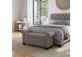 3ZH38811 Royal Rolled Arm Storage Bench In Dolphin Linen