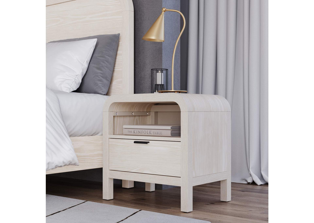 NKNF81B Drake One Drawer One Shelf USB - Charging Nightstand In Sugar