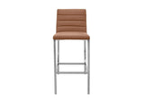 1A8368M Amalfi Metal Back Bar Stool In Cognac Leather (Set of 2)