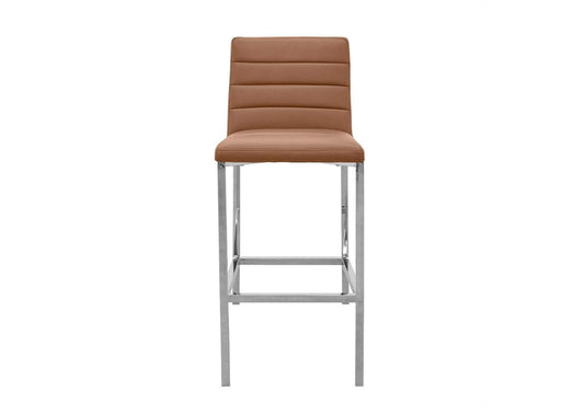 1A8368M Amalfi Metal Back Bar Stool In Cognac Leather (Set of 2)