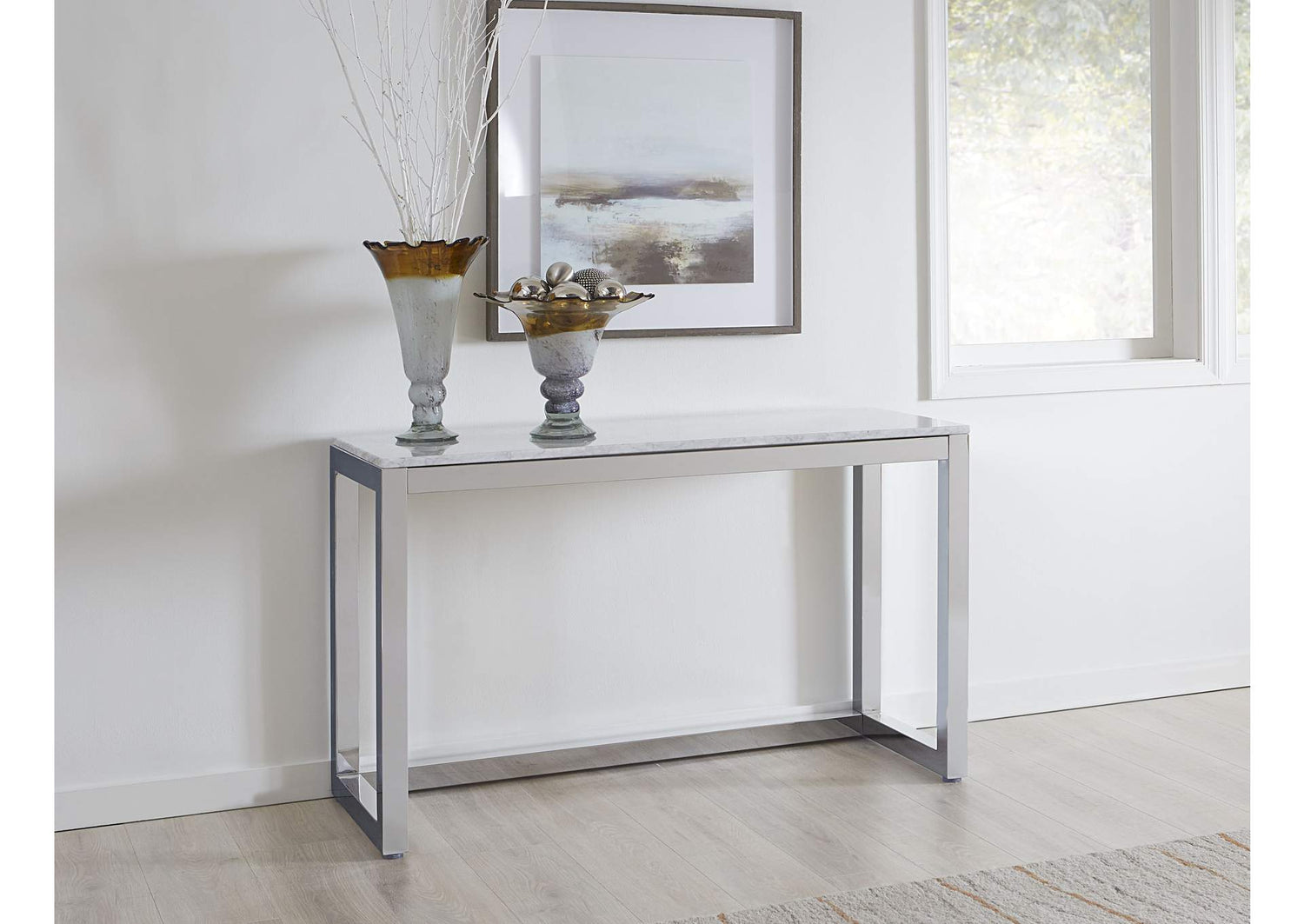 1AJ573M Amalfi Carrara Marble Top Sideboard