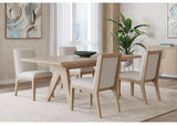 QETW65 Sumire Solid Wood Dining Chair In Ginger And Natural Linen (Set of 2)