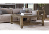3E8721S Canyon Solid Wood Square Coffee Table In Washed Grey