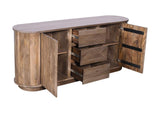 PJRT78 Liyana Solid Wood Three Drawer Two Door Sideboard In Natural Tan