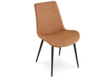 LJLF63 Nicoya Upholstered Dining Chair In Buckskin Synthetic Leather And Black (Set of 2)