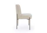 PWTB63JMW Dion Upholstered Dining Chair In Natural Light Linen And Brushed Nickel Metal (Set of 2)