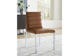 1A8366M Amalfi Metal Back Chair In Cognac Leather (Set of 2)