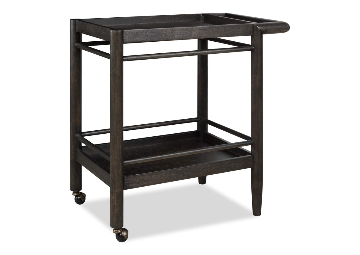 QBTS80 Rockport Two Shelf Rolling Bar Cart In Yin