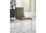 1AE266M Amalfi Metal Back Chair In Taupe Leather (Set of 2)