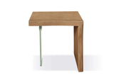 JVLH22 One Live - Edge White Oak And Glass End Table In Bisque