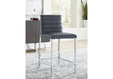 1AE870M Amalfi Metal Back Counter Stool In Cobalt Leather (Set of 2)