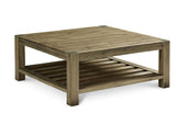 3E8721S Canyon Solid Wood Square Coffee Table In Washed Grey