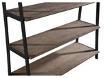 KGJD19E Finch Wood And Metal Etagere Bookcase In Buckwheat And Antique Bronze