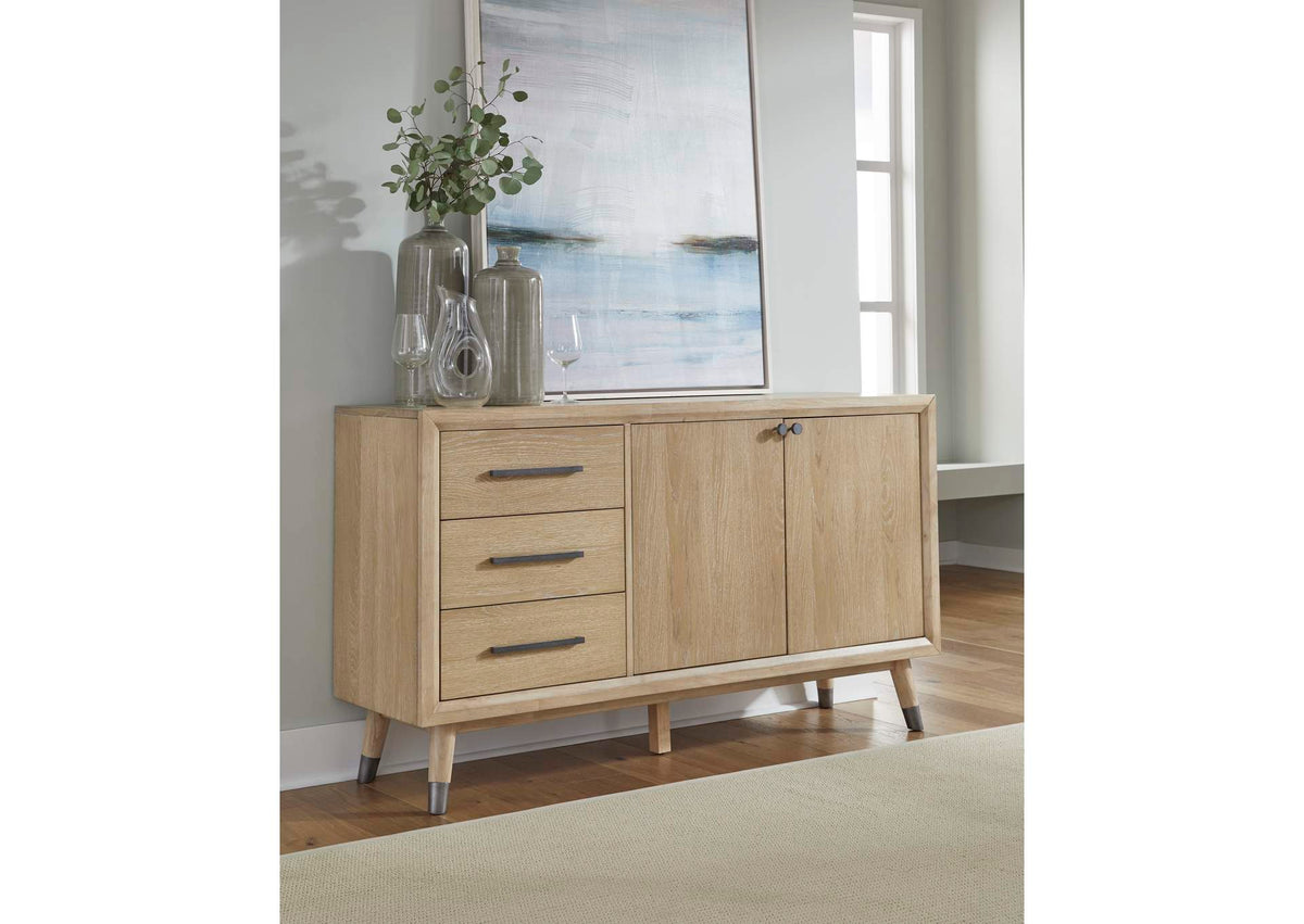 MXNK78 Franklin Three Drawer Two Door White Oak Sideboard In Au Natural