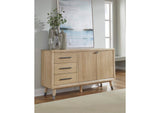 MXNK78 Franklin Three Drawer Two Door White Oak Sideboard In Au Natural