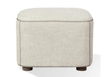 MQMW88 Louis Upholstered Ottoman In Natural Linen