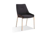 PUSJ63ASH Cyrus Upholstered Dining Chair In Coal Fabric And Brushed Bronze Metal (Set of 2)