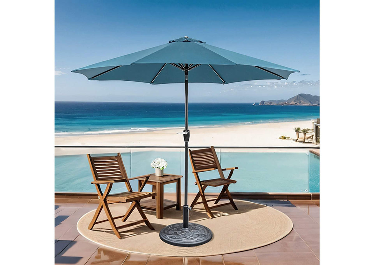 Soli 9' Outdoor Umbrella w/ Auto Tilt + 21" Round Base