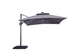 Aurora 10 Ft Square Umbrella w/ Double Top w/ LED Light + 37" Large Base