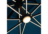 LA-A015TL+BASE Aurora 10 Ft Square Umbrella w/ Double Top w/ LED + 37" Large Base