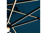 LA-A015TL+BASE Aurora 10 Ft Square Umbrella w/ Double Top w/ LED + 37" Large Base