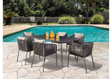 LA-A020LG-7PC Tushari 8 Pc. Outdoor Dining Set