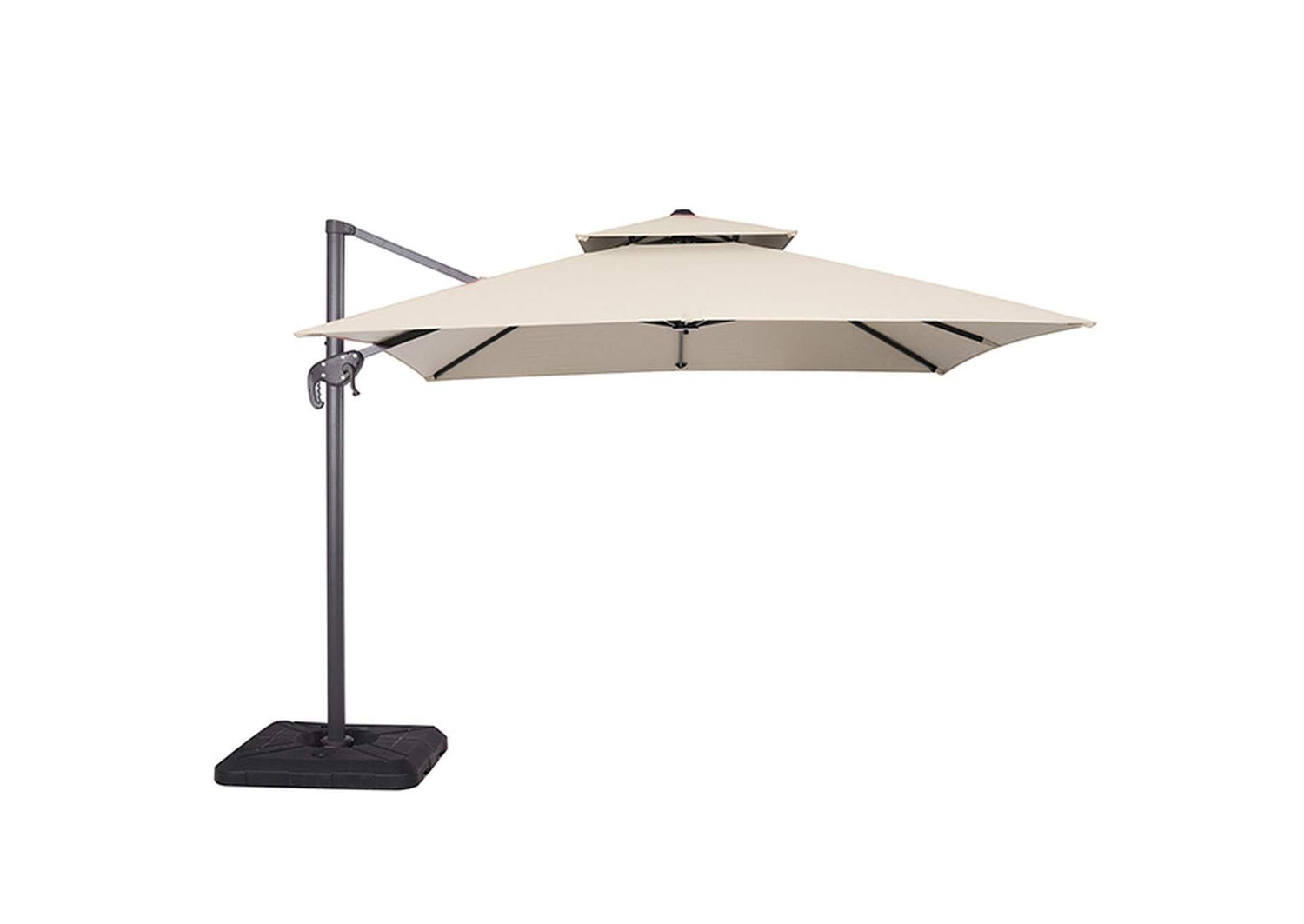 Hero 10 Ft Square Umbrella w/ Double Top + 37" Large Base