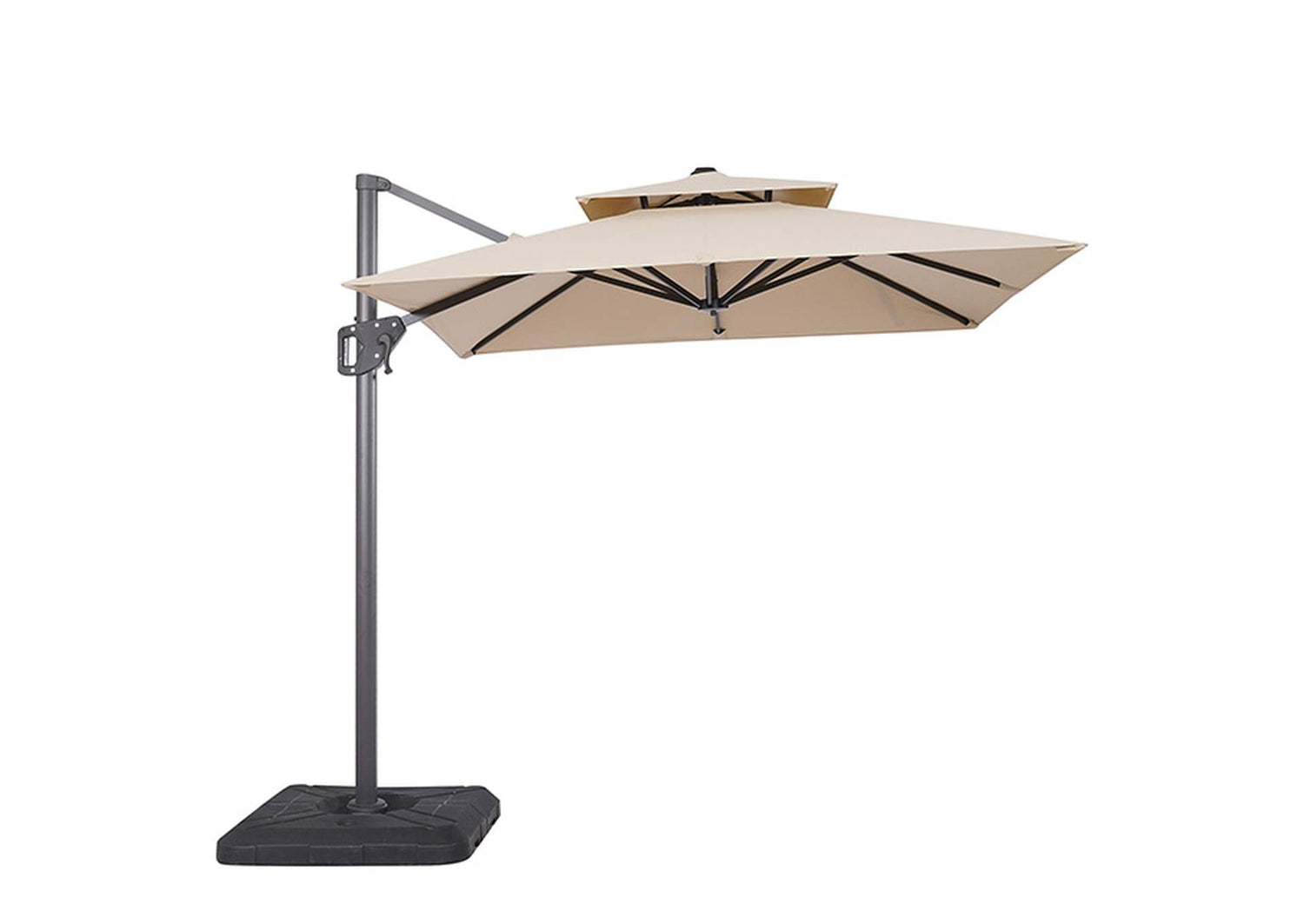 Fida 8 Ft Square Umbrella w/ Double Top + 37" Large Base