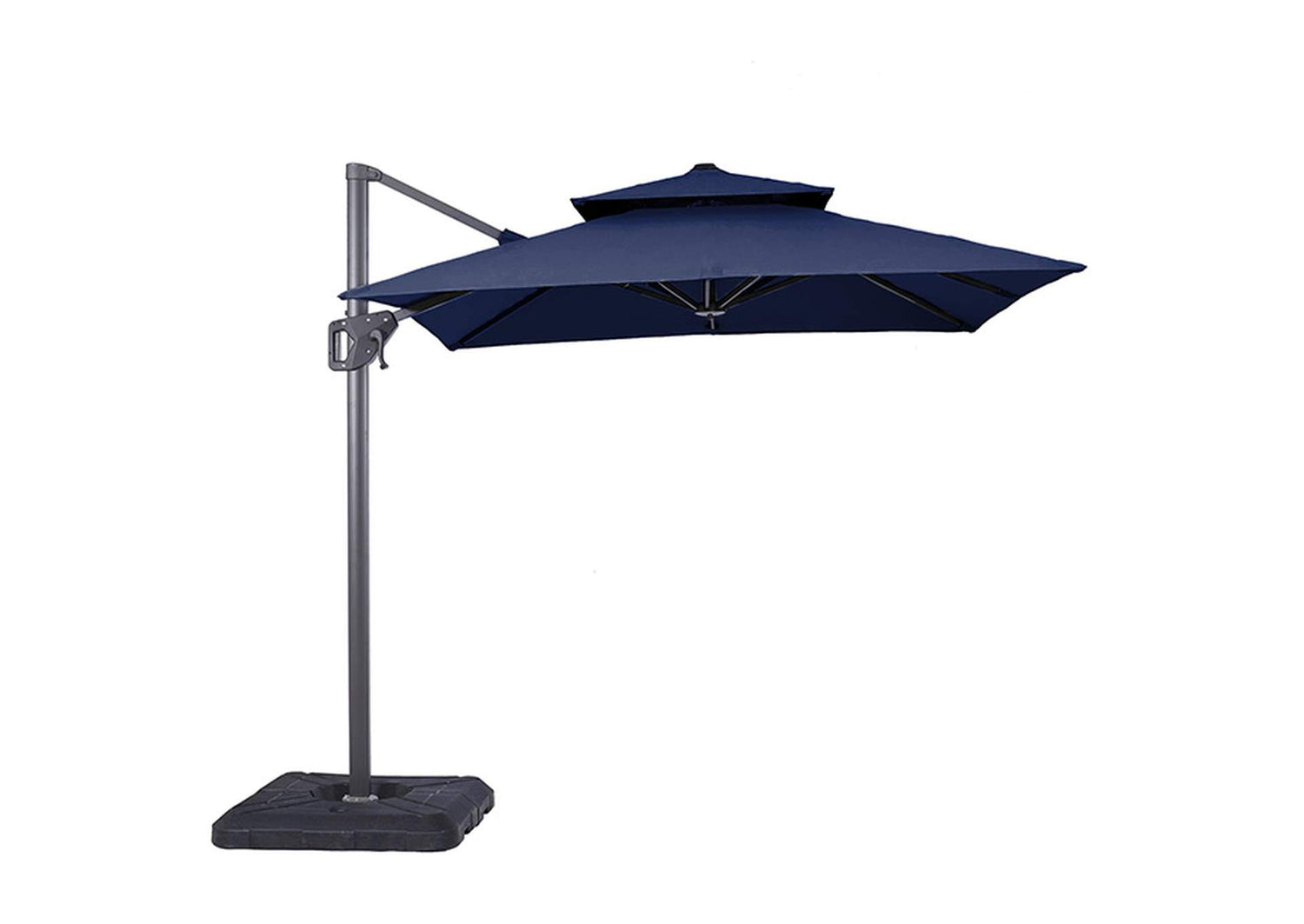 Fida 8 Ft Square Umbrella w/ Double Top + 37" Large Base