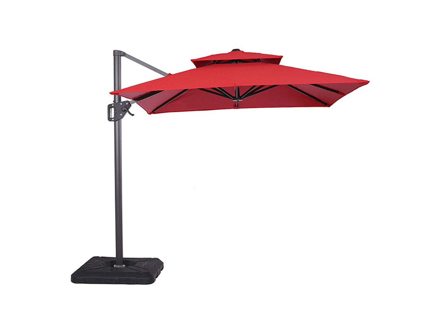 Fida 8 Ft Square Umbrella w/ Double Top + 37" Large Base