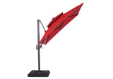 LA-A029RD+BASE Fida 8 Ft Square Umbrella w/ Double Top + 37" Large Base