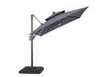 LA-A030GY+BASE Xico 8 Ft Square Umbrella w/ Double Top w/ LED Light + 37" Large Base