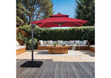 Xico 8 Ft Square Umbrella w/ Double Top w/ LED Light + 37" Large Base